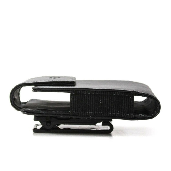 CLIP ON MAGNET LEATHER PHONE CASE ACCESSORY BLACK - Picture 2 of 5